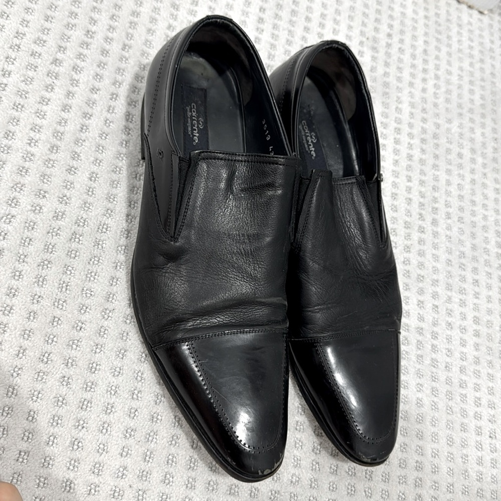 Corrente “gentle elegance” black leather men’s 43.5